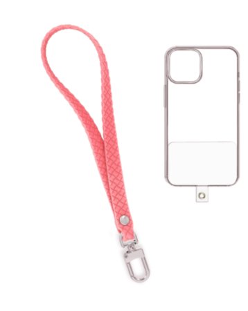 Silicone Braided Wrist Lanyard (0.4ft) (PINK) (Only Ground Shipping)