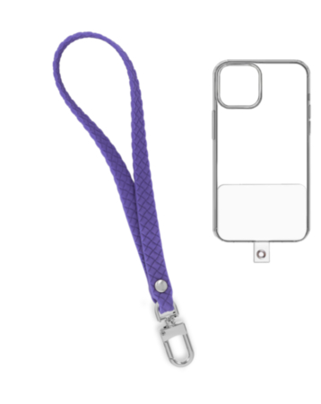 Silicone Braided Wrist Lanyard (0.4ft) (VIOLET) (Only Ground Shipping)