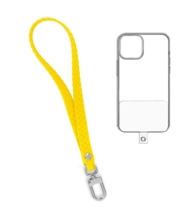 Silicone Braided Wrist Lanyard (0.4ft) (YELLOW) (Only Ground Shipping)