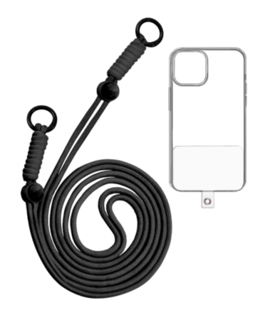 Adjustable Braided Phone Lanyard (3.6ft) (BLACK) (Only Ground Shipping)