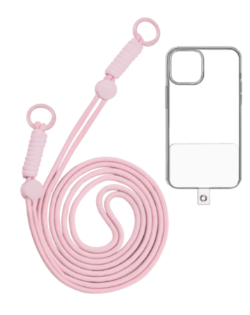 Adjustable Braided Phone Lanyard (3.6ft) (PINK) (Only Ground Shipping)