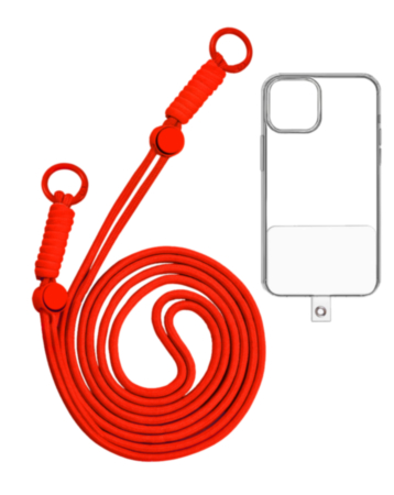 Adjustable Braided Phone Lanyard (3.6ft) (RED) (Only Ground Shipping)