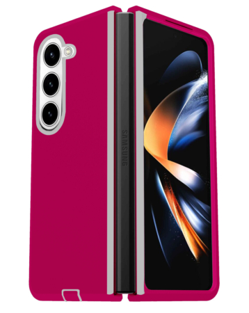 Heavy Duty Case for Galaxy Z Fold 5 (HOT PINK & WHITE) (Only Ground Shipping)
