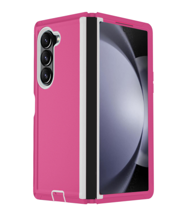 Heavy Duty Case for Galaxy Z Fold 6 (HOT PINK & WHITE) (Only Ground Shipping)
