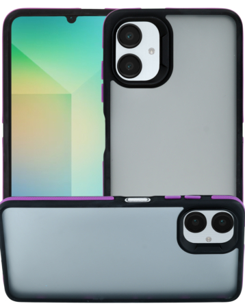 Matte Silicone Frame Shockproof Case - PURPLE for Galaxy A06 (Only Ground Shipping)