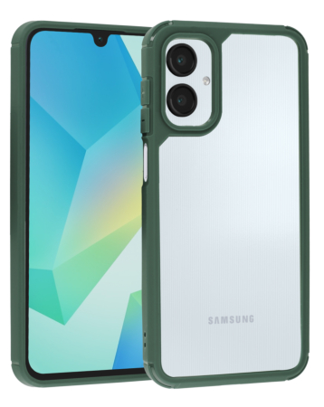 Matte Color Bumper Clear Case - GREEN for Galaxy A06 (Only Ground Shipping)