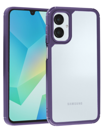 Matte Color Bumper Clear Case - PURPLE for Galaxy A06 (Only Ground Shipping)