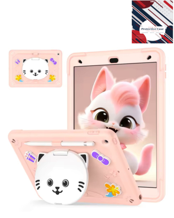 Shockproof Kickstand Case with Pen Slot - ROSE PINK for iPad Air 11 2024 (Only Ground Shipping)