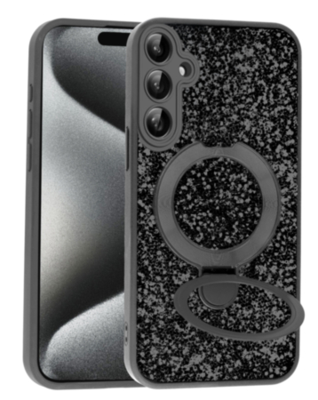 Sparkle Luxury Slim Case with Magnetic Kickstand for Galaxy A17 (BLACK) (Only Ground Shipping)