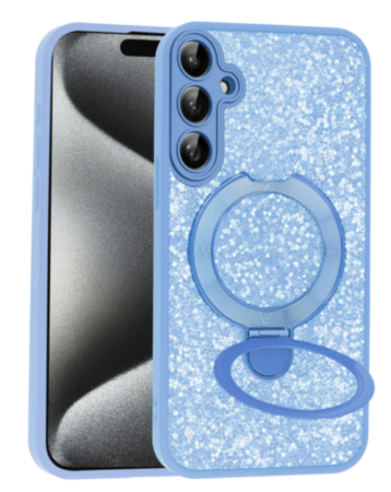 Sparkle Luxury Slim Case with Magnetic Kickstand for Galaxy A17 (LIGHT BLUE) (Only Ground Shipping)
