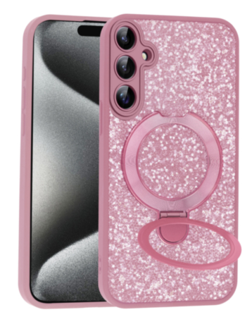 Sparkle Luxury Slim Case with Magnetic Kickstand for Galaxy A17 (PINK) (Only Ground Shipping)
