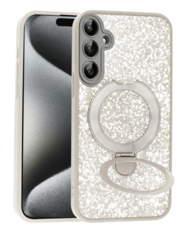Sparkle Luxury Slim Case with Magnetic Kickstand for Galaxy A17 (WHITE) (Only Ground Shipping)
