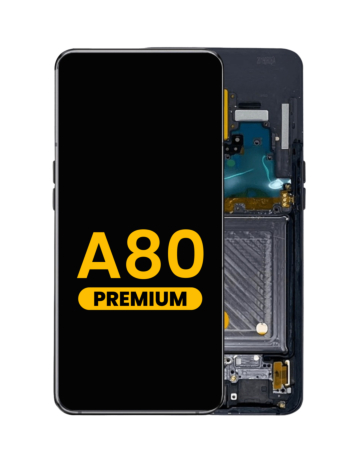 Grab wholesale deals on the premium Phantom Black OLED assembly with frame for the Galaxy A80 2019 model A805.