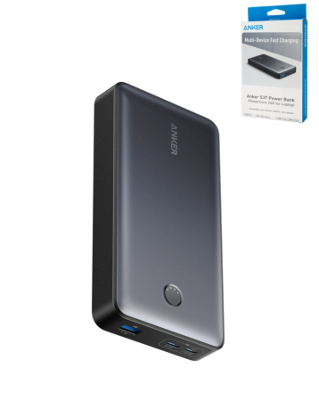Anker 537 Powercore Power Bank (24000 mAh / 65W) (BLACK) (Only Ground Shipping)