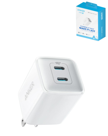 Anker 521 Nano Pro Dual Port USB-C Wall Adapter (40W) (WHITE) (Only Ground Shipping)