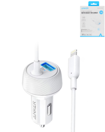 Anker Powerdrive 2 Elite Car Charger (24W) (WHITE) (Only Ground Shipping)
