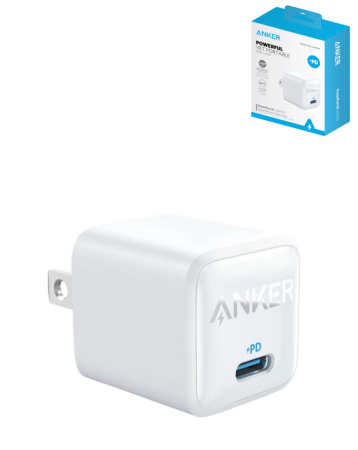 Anker Powerport III Nano USB-C Wall Adapter (20W) (WHITE) (Only Ground Shipping)