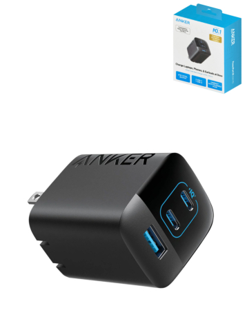 Anker 336 Prime 3 Port Gan Wall Adapter 2x USB C+A (67W) (BLACK) (Only Ground Shipping)
