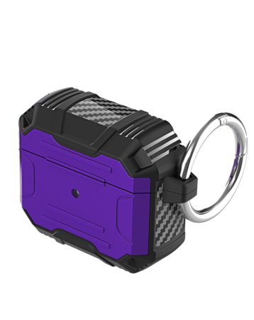 Hard Plastic Transparent Case with Keychain - DARK PURPLE for Airpods 4th Gen (Only Ground Shipping)