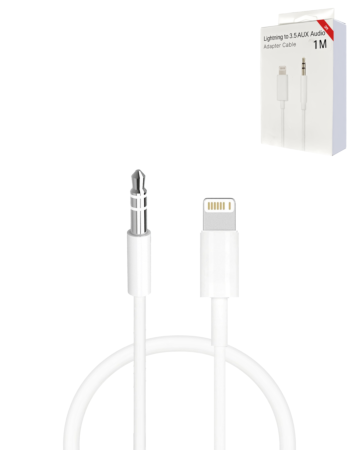 USB L-AUX Headphone Jack Cable (WHITE) (3ft) (Only Ground Shipping)