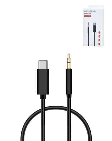 USB C-AUX Headphone Jack Cable (BLACK) (3ft) (Only Ground Shipping)