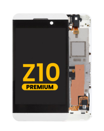 LCD Assembly with Frame for BlackBerry Z10 (WHITE) (Premium)