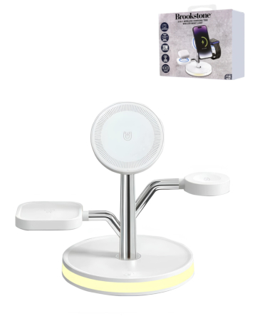 Brookstone (3in1) Wireless Charger - WHITE (15W) (Only Ground Shipping)
