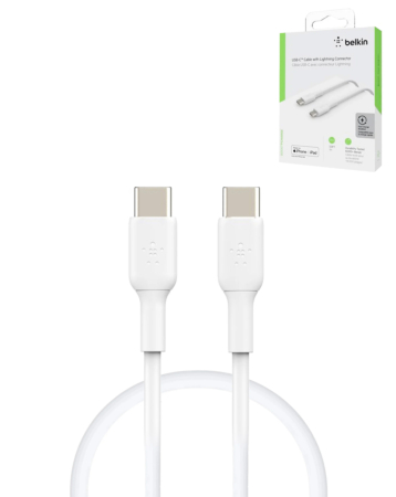 Belkin Boostcharge USB C-C 2.0 Charging Cable (3ft) (60W) (WHITE) (Only Ground Shipping)