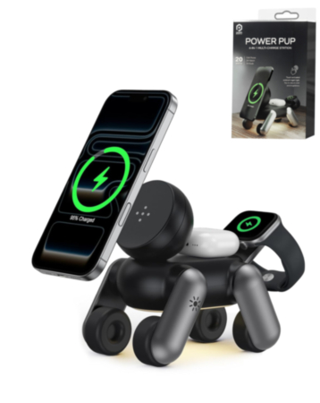 4-in-1 Dog Wireless Charger Stand & Touch Nightlight (15W) (BLACK) (Only Ground Shipping)
