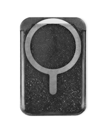 Clear Glitter Design Magnetic Card Holder (BLACK) (Only Ground Shipping)