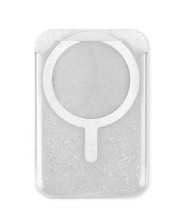 Clear Glitter Design Magnetic Card Holder (CLEAR) (Only Ground Shipping)