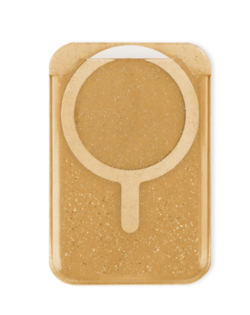 Clear Glitter Design Magnetic Card Holder (GOLD) (Only Ground Shipping)
