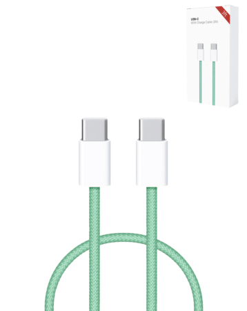 USB C-C Fast Charging Cable for iPhone / iPads / AirPods Series (3ft) (60W) - (GREEN) (Only Ground Shipping)