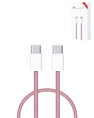 USB C-C Fast Charging Cable for iPhone / iPads / AirPods Series (3ft) (60W) - (PINK) (Only Ground Shipping)