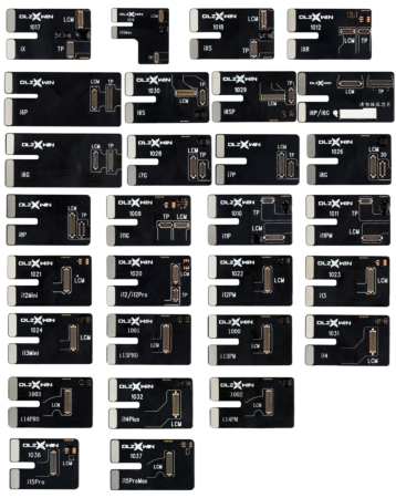 Buy the DLZ S800 or S800 Ultra tester flex cable set for iPhone 6 to 15 Pro Max, comes with 29 pieces.