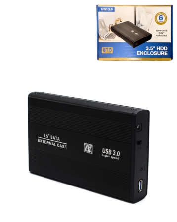 3.5" HDD Metal Case with 12V 2A Adapter USB 3.0 (Only Ground Shipping)