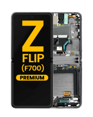 OLED Assembly with Frame for Galaxy Z Flip 4G F700 2020 (MIRROR BLACK) (Premium)