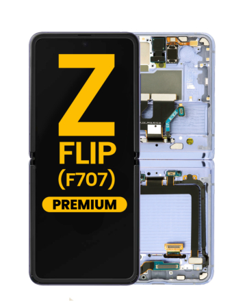 OLED Assembly with Frame for Galaxy Z Flip 5G F707 2020 (MIRROR PURPLE) (Premium)