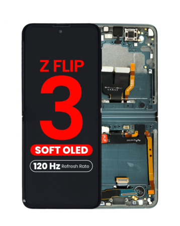 OLED Assembly with Frame for Galaxy Z Flip 3 F711 (GREEN) (US & International) (Aftermarket Pro OLED / 120HZ)