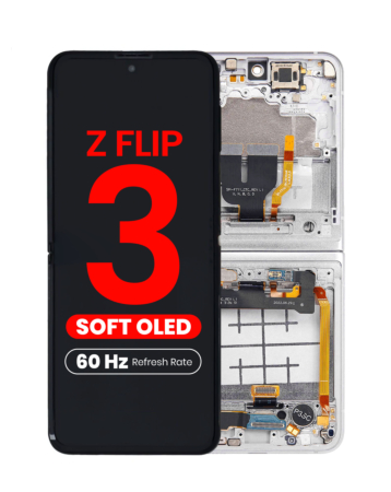 OLED Assembly with Frame for Galaxy Z Flip 3 F711 (CREAM) (US & International) (Aftermarket OLED / 60HZ)