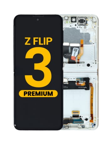 OLED Assembly with Frame for Galaxy Z Flip 3 F711 (CREAM) (US & International) (Premium)