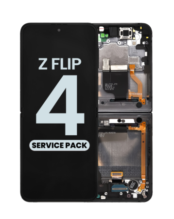 OLED Assembly with Frame for Galaxy Z Flip 4 F721 (BLACK) (US and International) (Service Pack)