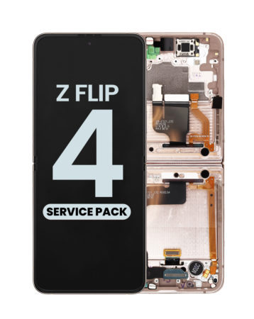 OLED Assembly with Frame for Galaxy Z Flip 4 F721 (PINK GOLD) (US and International) (Service Pack)