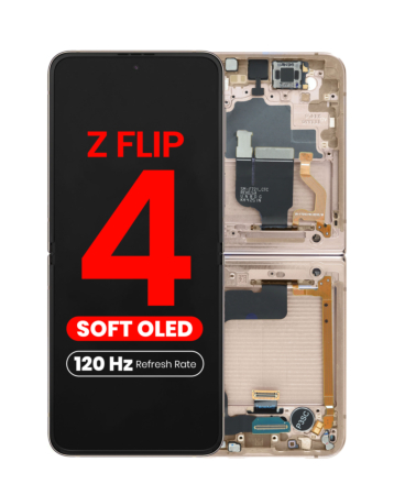 OLED Assembly with Frame for Galaxy Z Flip 4 F721 (GOLD) (US & International) (Aftermarket Pro OLED / 120HZ)