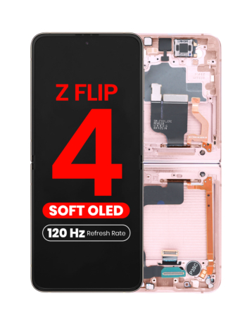 OLED Assembly with Frame for Galaxy Z Flip 4 F721 (PINK GOLD) (US & International) (Aftermarket Pro OLED / 120HZ)