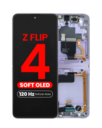 OLED Assembly with Frame for Galaxy Z Flip 4 F721 (BORA PURPLE) (US & International) (Aftermarket Pro OLED / 120HZ)