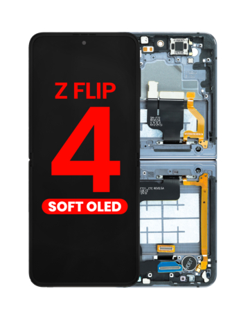 OLED Assembly with Frame for Galaxy Z Flip 4 F721 (BLACK) (US & International) (Aftermarket OLED)