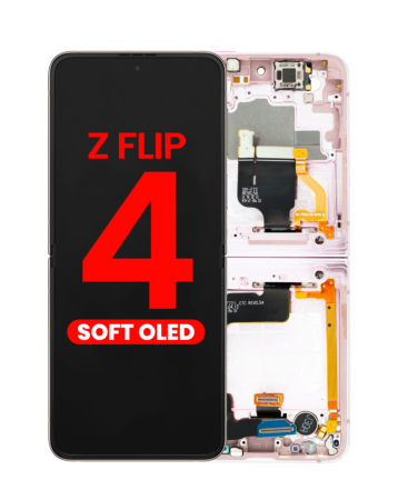 OLED Assembly with Frame for Galaxy Z Flip 4 F721 (PINK GOLD) (US & International) (Aftermarket OLED)