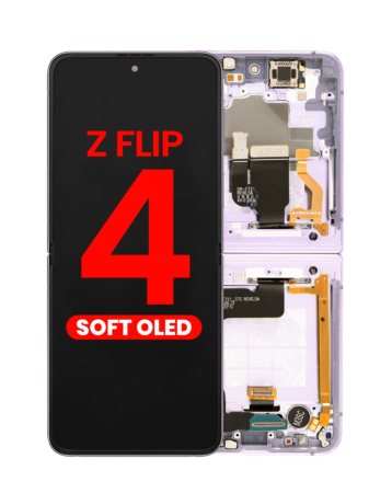 OLED Assembly with Frame for Galaxy Z Flip 4 F721 (VIOLET) (US & International) (Aftermarket OLED)