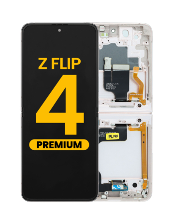 OLED Assembly with Frame for Galaxy Z Flip 4 F721 (CREAM) (US and International) (Premium)